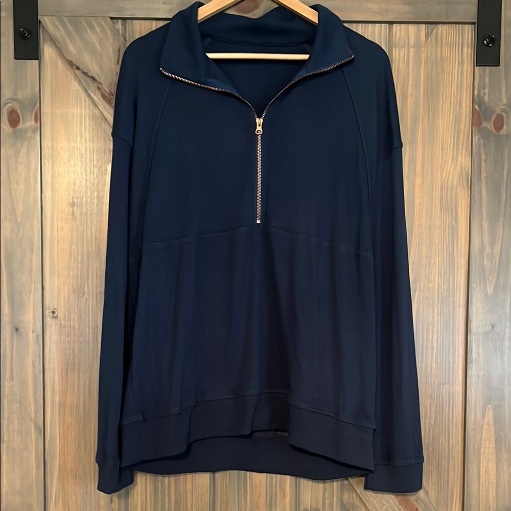 Navy Half-Zip Pullover Women’s Size XL